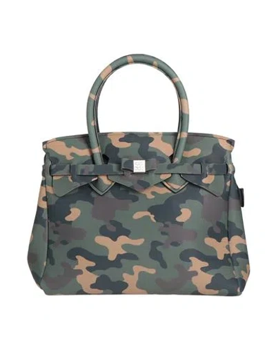 Save My Bag Woman Handbag Military Green Size - Peek (polyether - Ether - Ketone), Polyester, Elasta