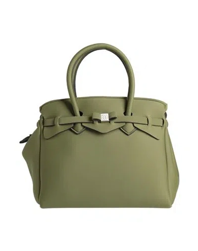 Save My Bag Woman Handbag Military Green Size - Polyamide, Elastane