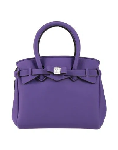 Save My Bag Woman Handbag Purple Size - Peek (polyether - Ether - Ketone), Polyamide, Elastane