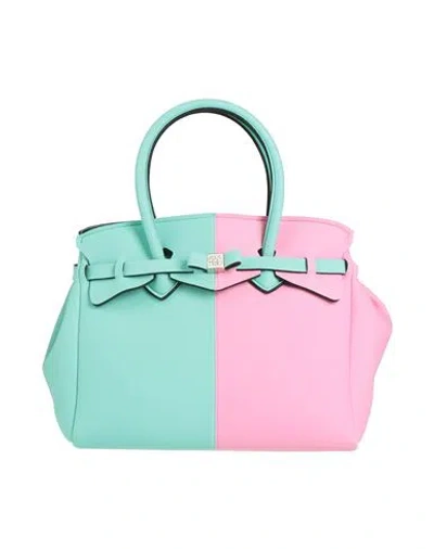 Save My Bag Woman Handbag Turquoise Size - Polyamide, Elastane In Blue
