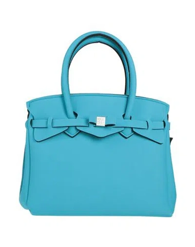 Save My Bag Woman Handbag Turquoise Size - Polyamide, Elastane In Blue