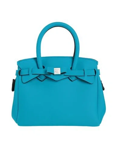 Save My Bag Woman Handbag Turquoise Size - Peek (polyether - Ether - Ketone), Polyamide, Elastane In Blue