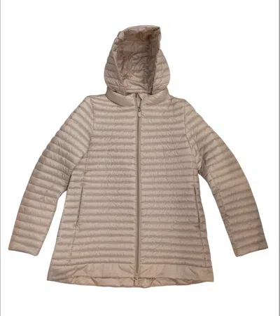 Save The Duck 100 Grams Long Jacket With Hood Woman  Alima Sand Beige In Neutral