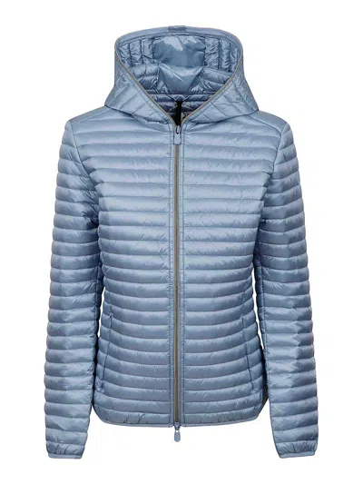 Save The Duck Quilted Hooded Jacket In Blue