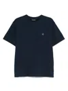 Save The Duck Cotton T-shirt In Navy Blue With Logo In Blue