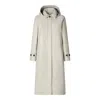 Save The Duck Adjustable Hood Long Sleeve Raincoat In Beige