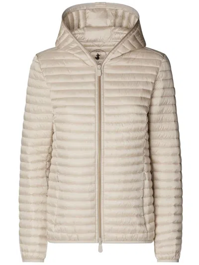 Save The Duck Alexa Hooded Puffer Jacket In Beige