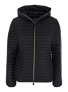 Save The Duck 'alexa' Black Down Jacket With Hood And Quilted Design In Black