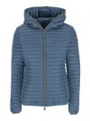 Save The Duck 'alexa' Grey Down Jacket With Hood And Quilted Design In Grey