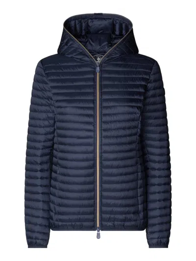 Save The Duck Alexa Hooded Puffer Lightweight Jacket In Blue