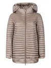 Save The Duck Alexa Quilted Hooded Jackets In Neutral