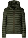 Save The Duck Lightweight Quilted Coat With Zip-up Hood In Green