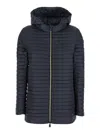 Save The Duck 'alima' Black Down Jacket With Tone-on-tone Logo Patch On The Sleeve In Tech Fabric Woman In Black