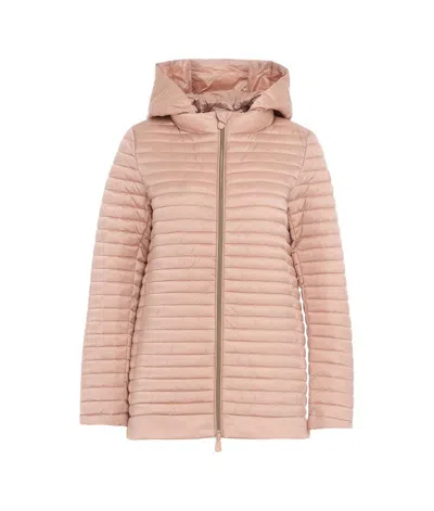 Save The Duck Alima Quilted Hooded Jacket In Pink