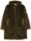Save The Duck Angelica Faux Shearling Coat In Green