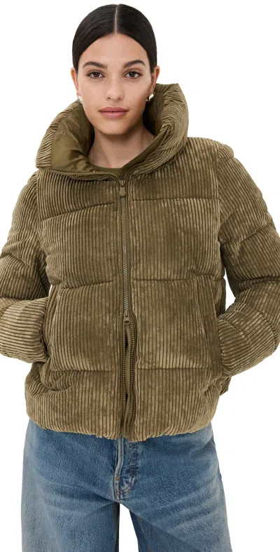 Save The Duck Annika Corduroy Puffer Husk Green