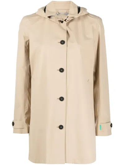 Save The Duck Detachable Hood Raincoat In Nude