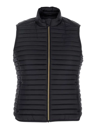 SAVE THE DUCK ARABELLA BLACK GILET WITH QUILTED DESIGN IN TECH FABRIC WOMAN