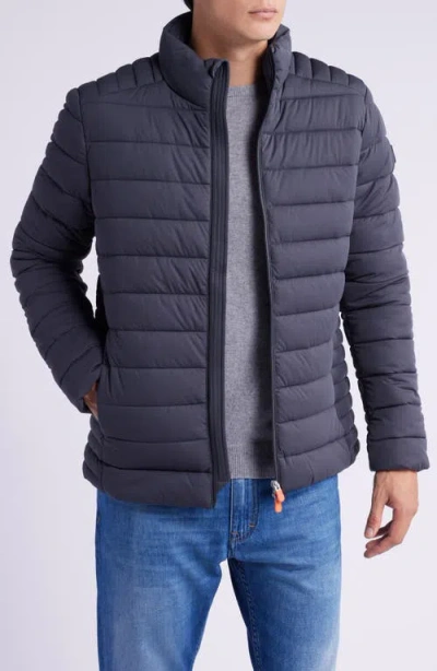 Save The Duck Logo Patch Zip Up Jacket In Grey Black