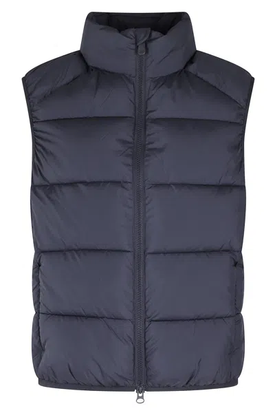 Save The Duck Arlen Quilted Vest With High Collar In Blue