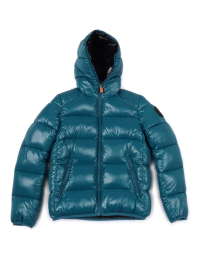Save The Duck Kids' Artie Hooded Jacket In Blue
