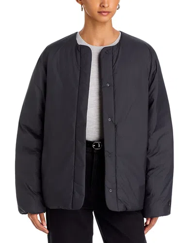 Save The Duck Axelle Collarless Snap Front Jacket In Gray