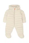 Save The Duck Beige Down Jacket For Babykids With Logo In Neutral