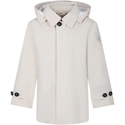 Save The Duck Kids' Beige Flint Trench Coat For Boy With Logo