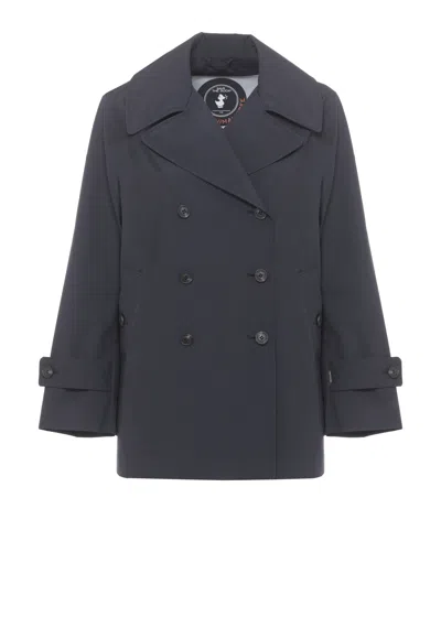Save The Duck Beige Sofi Double-breasted Trench Coat In Gray