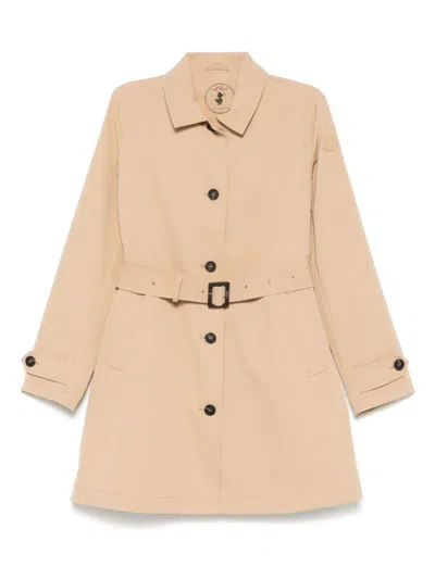 Save The Duck Beige Tailored Jacket With Belted Waist