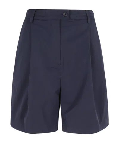 Save The Duck Pleated Bermuda Shorts In Blue