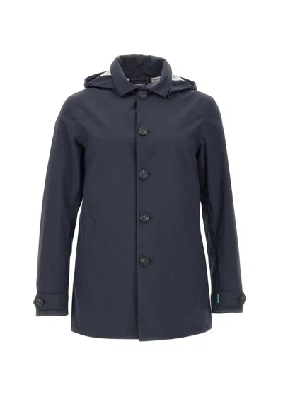 Save The Duck Benjamin Hooded Raincoat In Blue