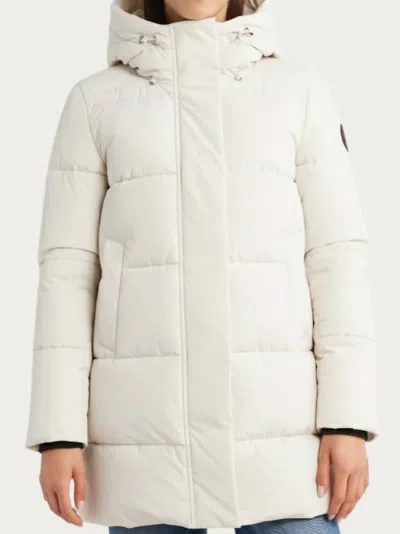 Save The Duck Bethany Waterproof Hooded Quilted Parka In Cream In Gray