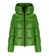 Save The Duck Biddy Green Hodded Padded Jacket In Green