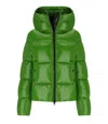 Save The Duck Biddy Green Hodded Padded Jacket In Green