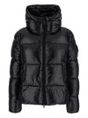 Save The Duck Biddy Black Down Jacket With Hood And Logo Patch On The Sleeve In Tech Fabric Man In Black