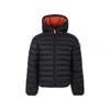 Save The Duck Teen Logo-patch Hooded Puffer Jacket In Black