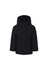 Save The Duck Black Down Jacket For Boy With Logo In Black