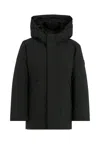 Save The Duck Logo-patch Hooded Padded Jacket In Multi