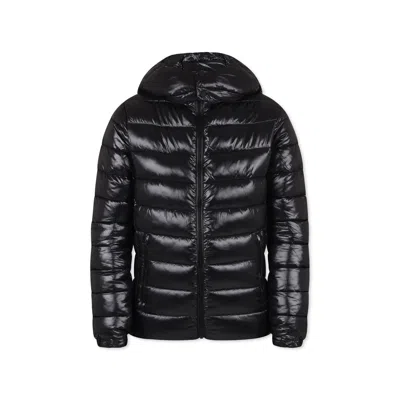Save The Duck Kids' Black Down Jacket For Girl With Logo