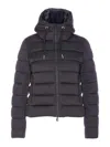 Save The Duck Black Down Jacket With Frontal Zip Closure In Blue
