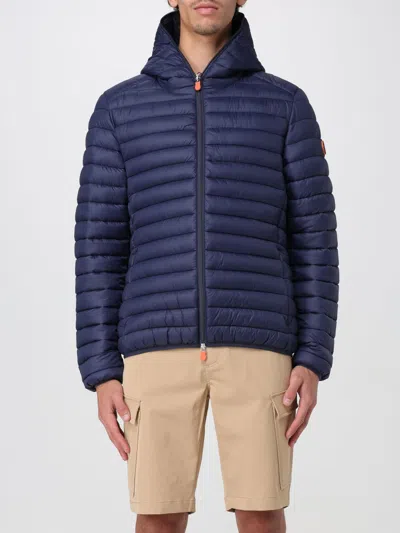 Save The Duck Nylon Casual Jacket With Animal-free Plumtech Padding In Blue