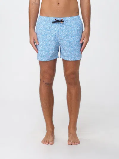 Save The Duck Graphic Print Swim Shorts With Elasticated Drawstring Waist By In Blue