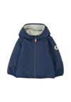 Save The Duck Blue Coco Windbreaker For Baby Boywith Logo In Blue