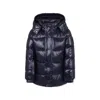 Save The Duck Blue Down Jacket For Girl With Logo In Blue