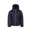 Save The Duck Blue Down Jacket For Girl With Logo In Blue