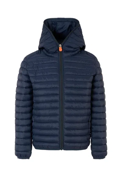 Save The Duck Kids' Blue Huey Down Jacket For Boy With Logo
