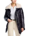 Save The Duck Bonita Faux Shearling Puffer Jacket In Black