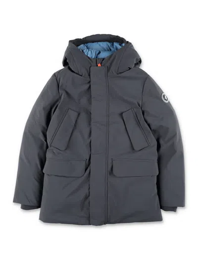 Save The Duck Boy Hooded Puffer Parka Coat In Blue
