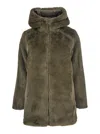 Save The Duck Bridget Brown Reversible Jacket With Front Zip Closure In Ecofur Woman In Brown